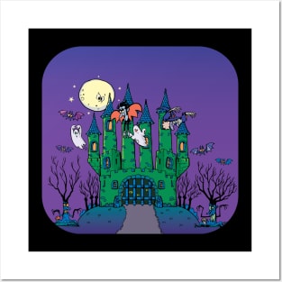 horror castle for Halloween night Posters and Art